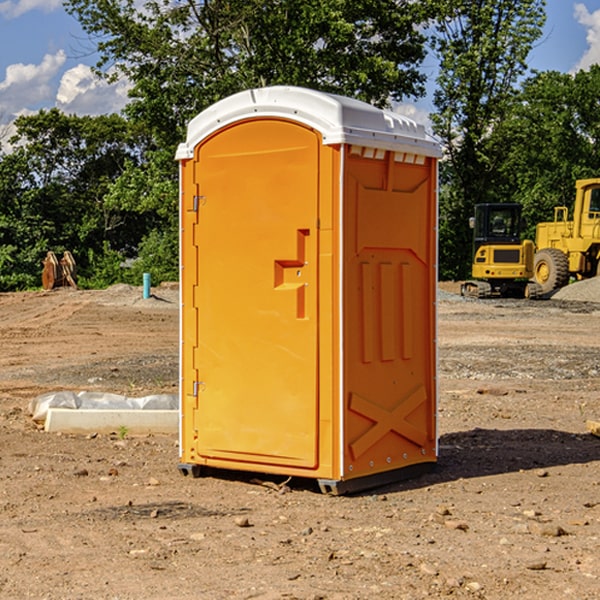 how often are the portable restrooms cleaned and serviced during a rental period in Elkrun